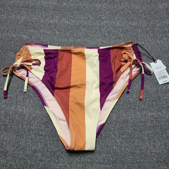 Shade & Shore Other - Shade & Shore Bikini Bottom Womens Large High Waist Striped Cheeky‎ Swimsuit